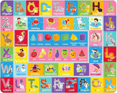 Tapete educativo para niños 55x43" patrón colorido