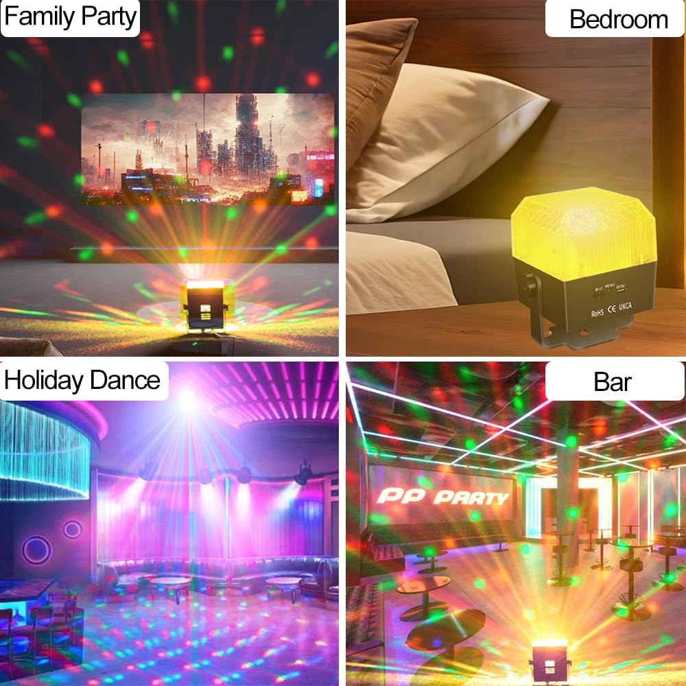Luces discoteca 7 colores activadas sonido 2uds