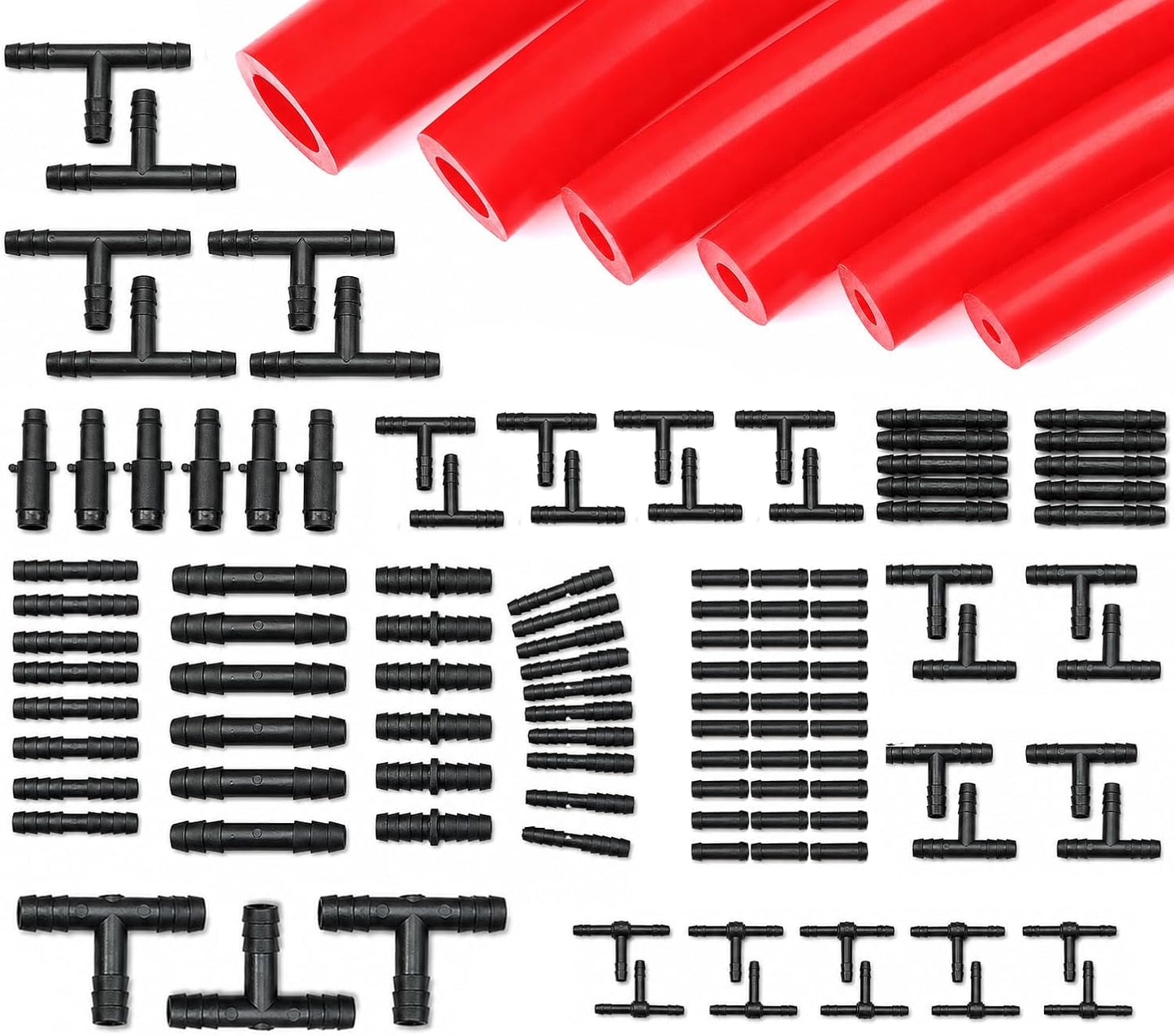 Kit 6 Pzas manguera vacío silicona 5ft conectores nylon