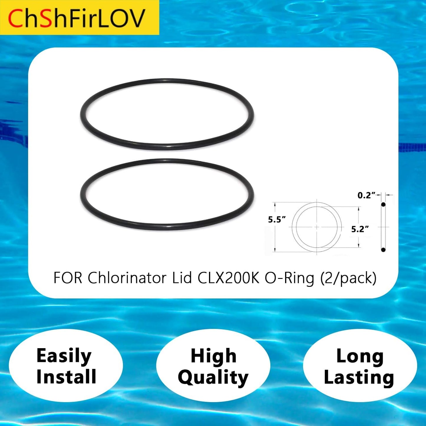 Junta tórica clorador piscina Hayward CL200 5-1/8x5-1/2"
