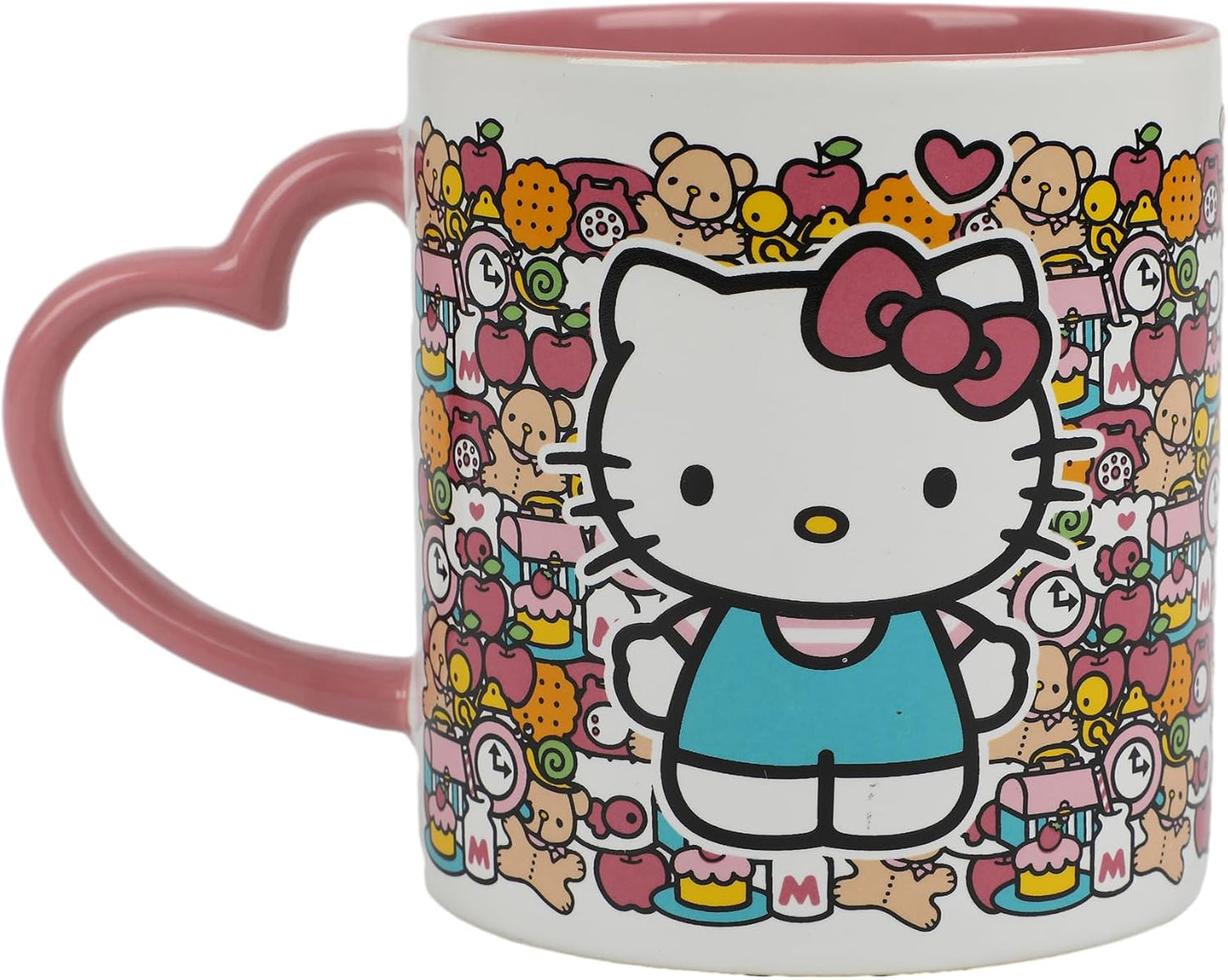 Taza Hello Kitty con mango corazón rosa 16oz