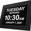 Reloj digital negro 8pulg con día fecha alarmas