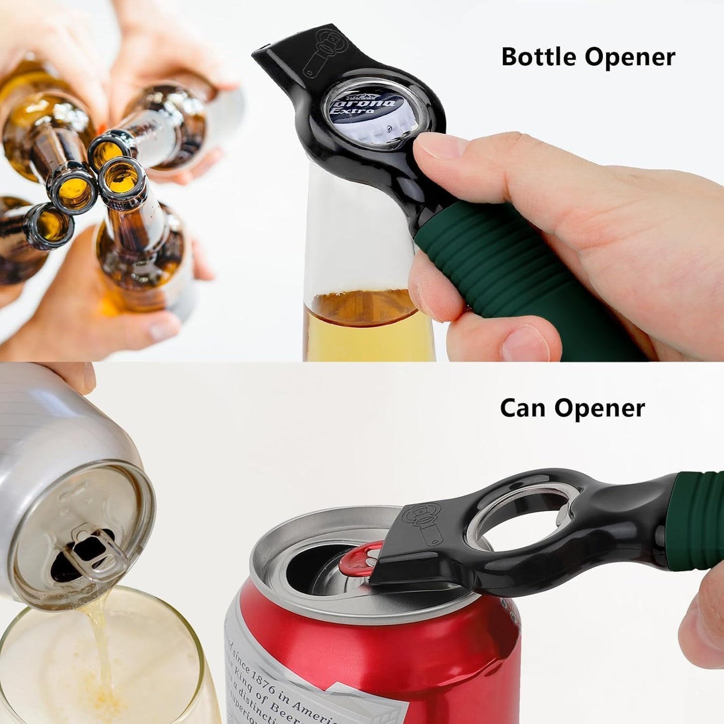 2en1 Abridor Botellas y Latas Mango Ergonómico