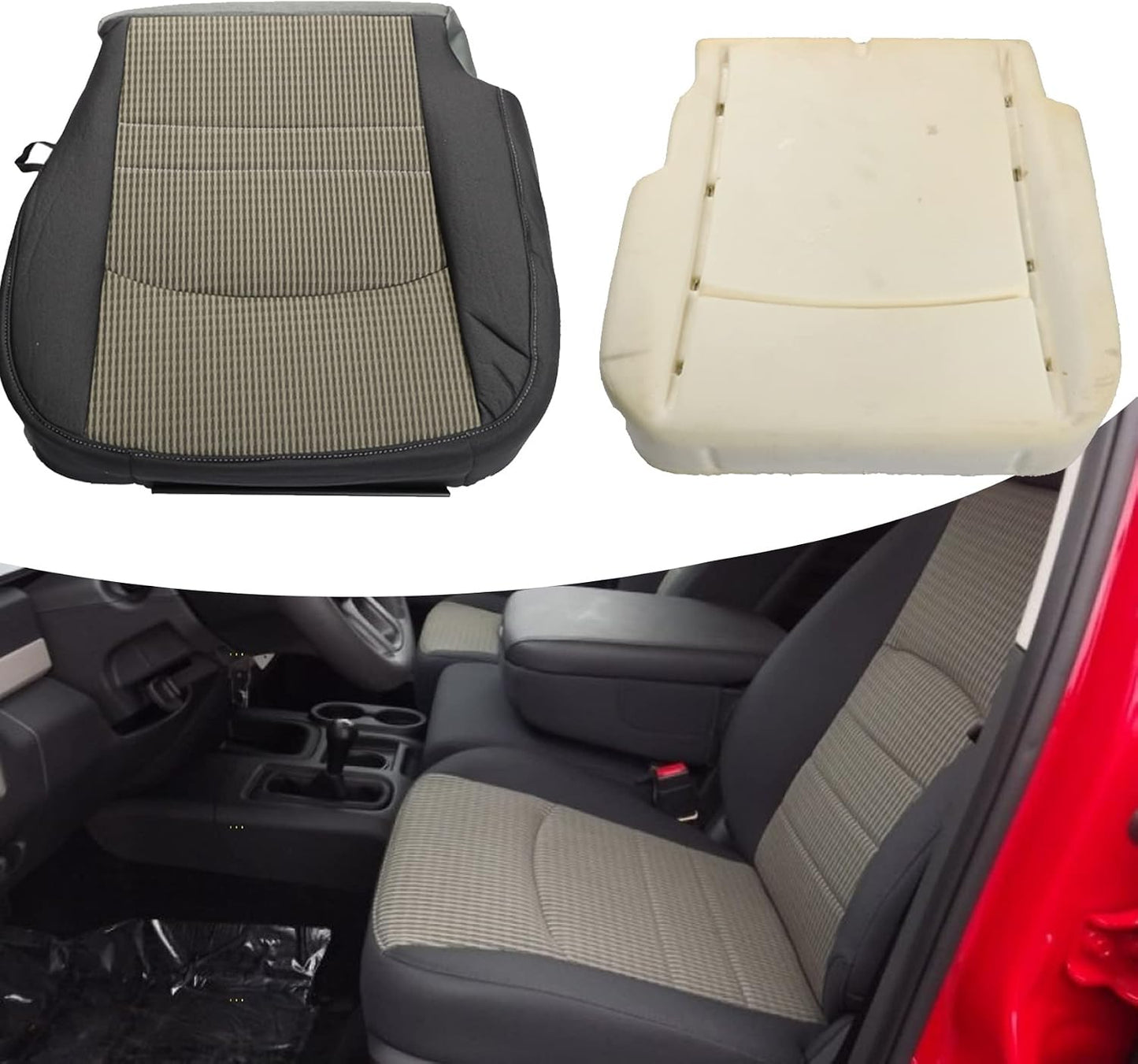 Funda asiento tela gris conductor izquierdo SLT 09-12