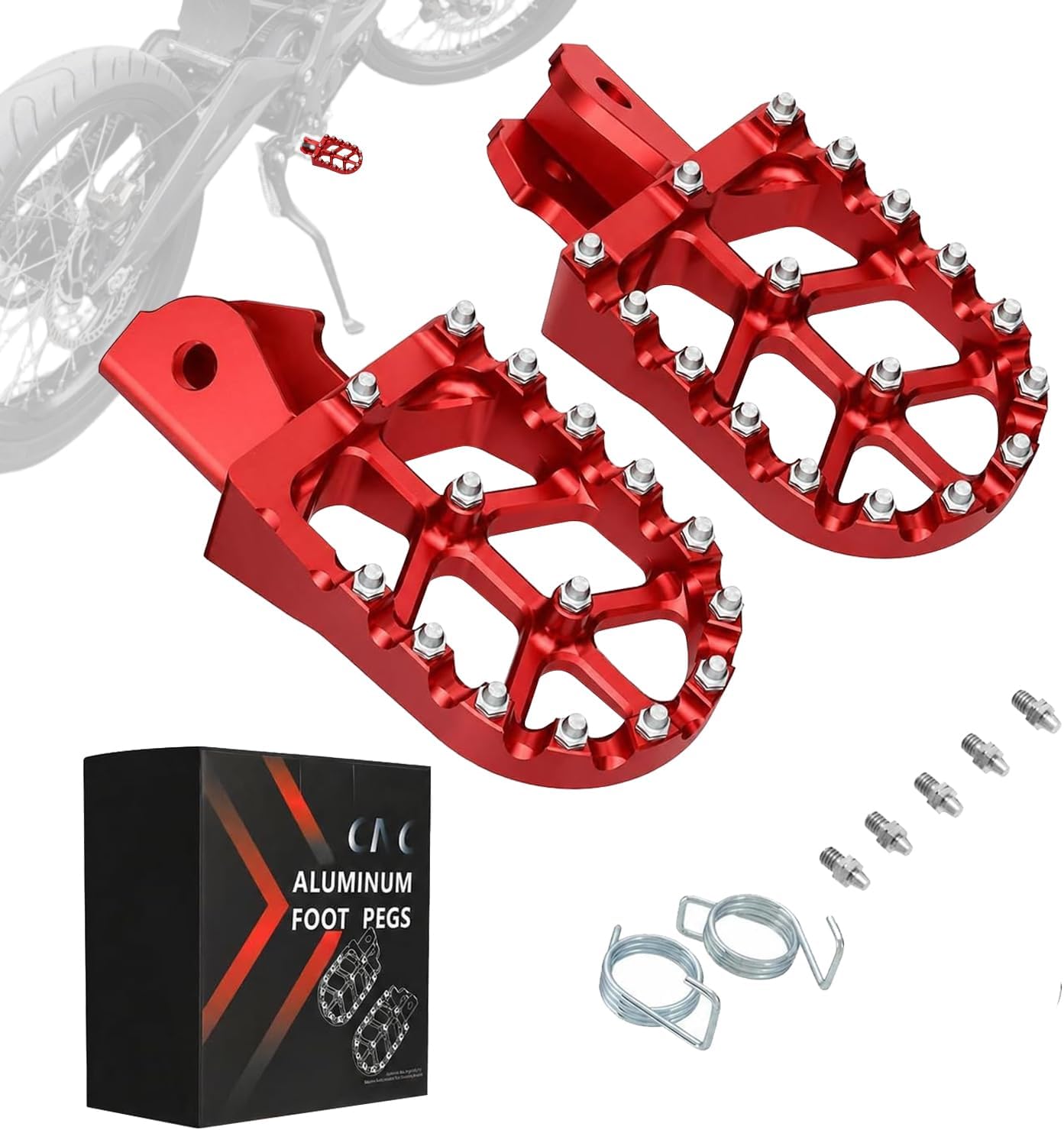 Estriberas aluminio 7075 CNC para Surron Light Bee X Rojo