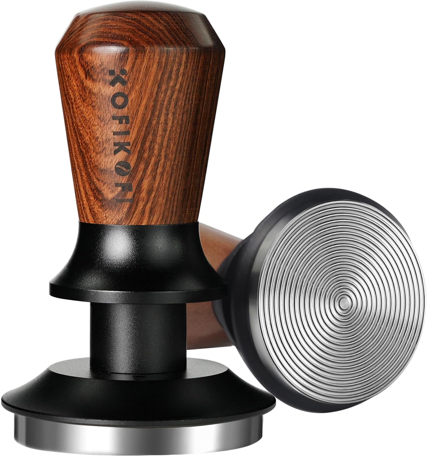 Tamper Espresso 53.3mm Acero Inox Ondulado Palisandro