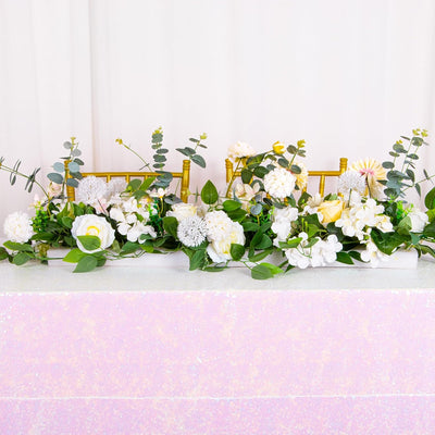 Mantel lentejuelas iridiscentes 50x80pulg para bodas y fiestas