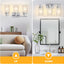 Apliques baño 3 luces cromo modernas vidrio transparente