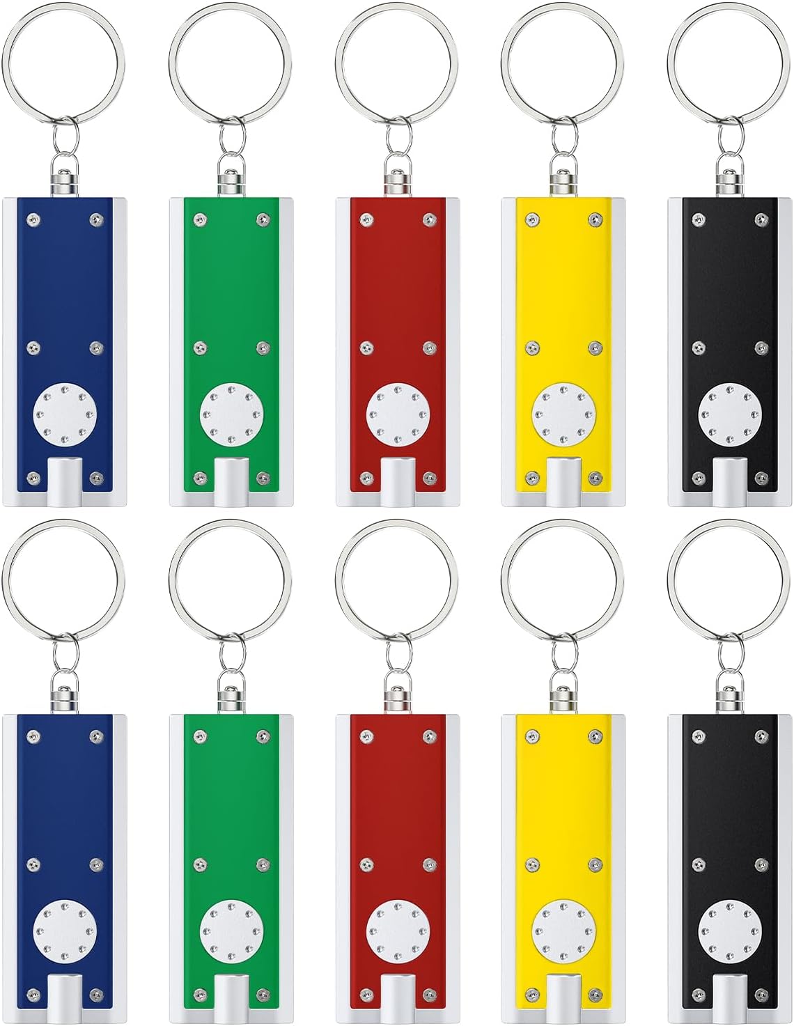 20 Llaveros LED cuadrados 12lum portátiles 5 colores