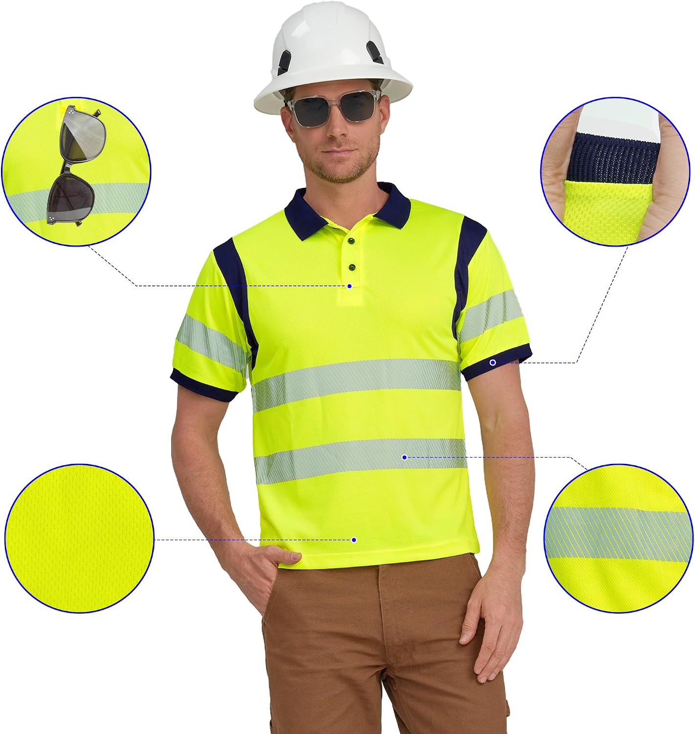 Polos seguridad reflectantes alta visibilidad