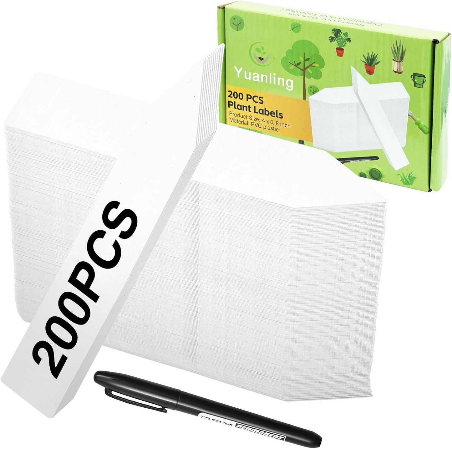 Etiquetas plástico para plantas impermeables 200 uds