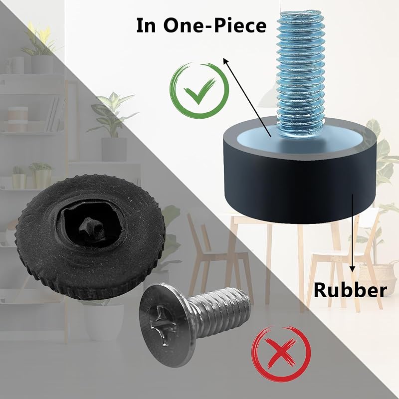 8 Niveladores goma ajustables para muebles patas roscadas