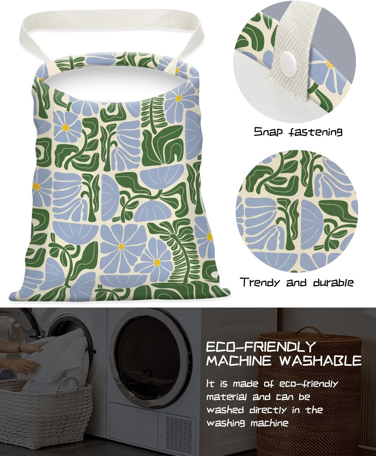 Bolsa basura para auto colgar respaldo asiento lona hojas florales