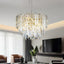 Lámpara colgante de cristal K9 ajustable 6 luces 17.6pulg