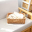 Cesta mimbre tejida rectangular con asa para baño dormitorio