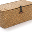 Cesta seagrass tejida a mano con tapa para hogar Amarillo