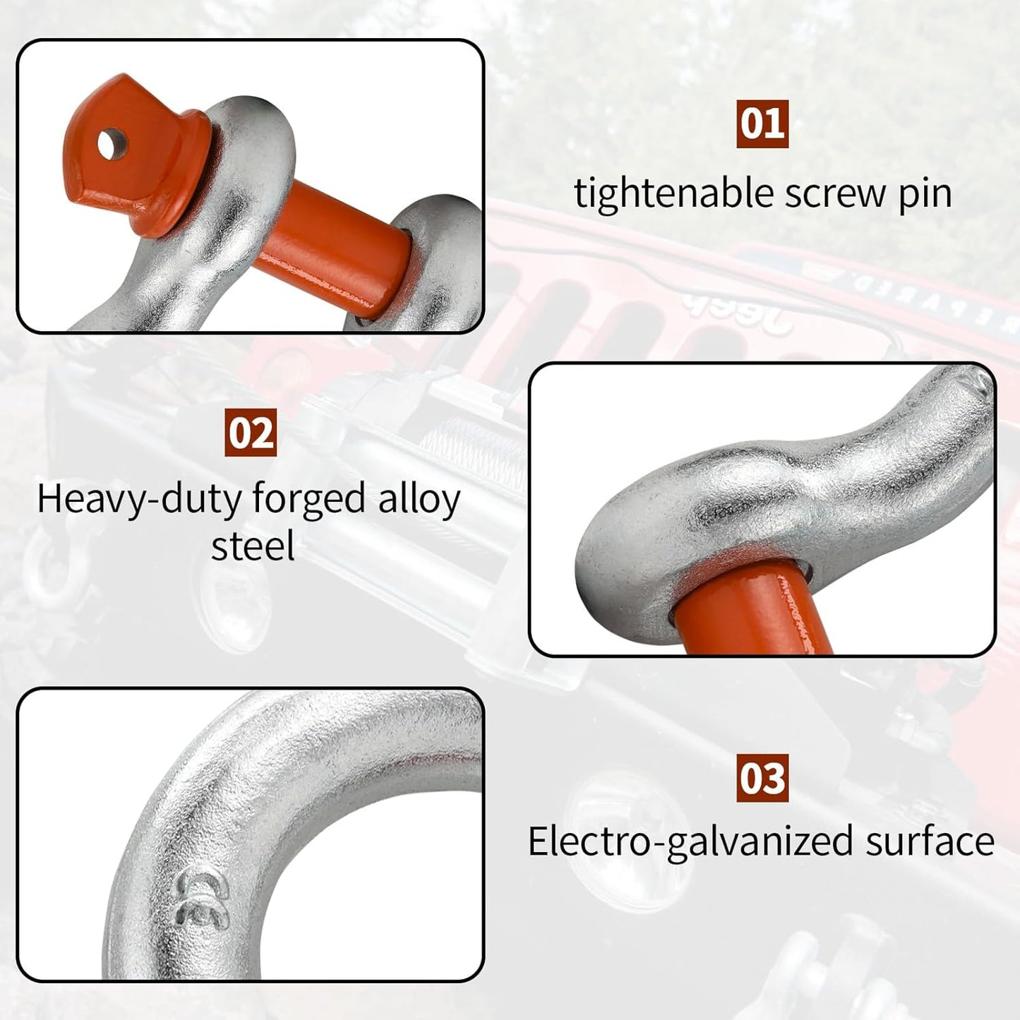 Grilletes anillo D 1-3/8" 13.5 ton