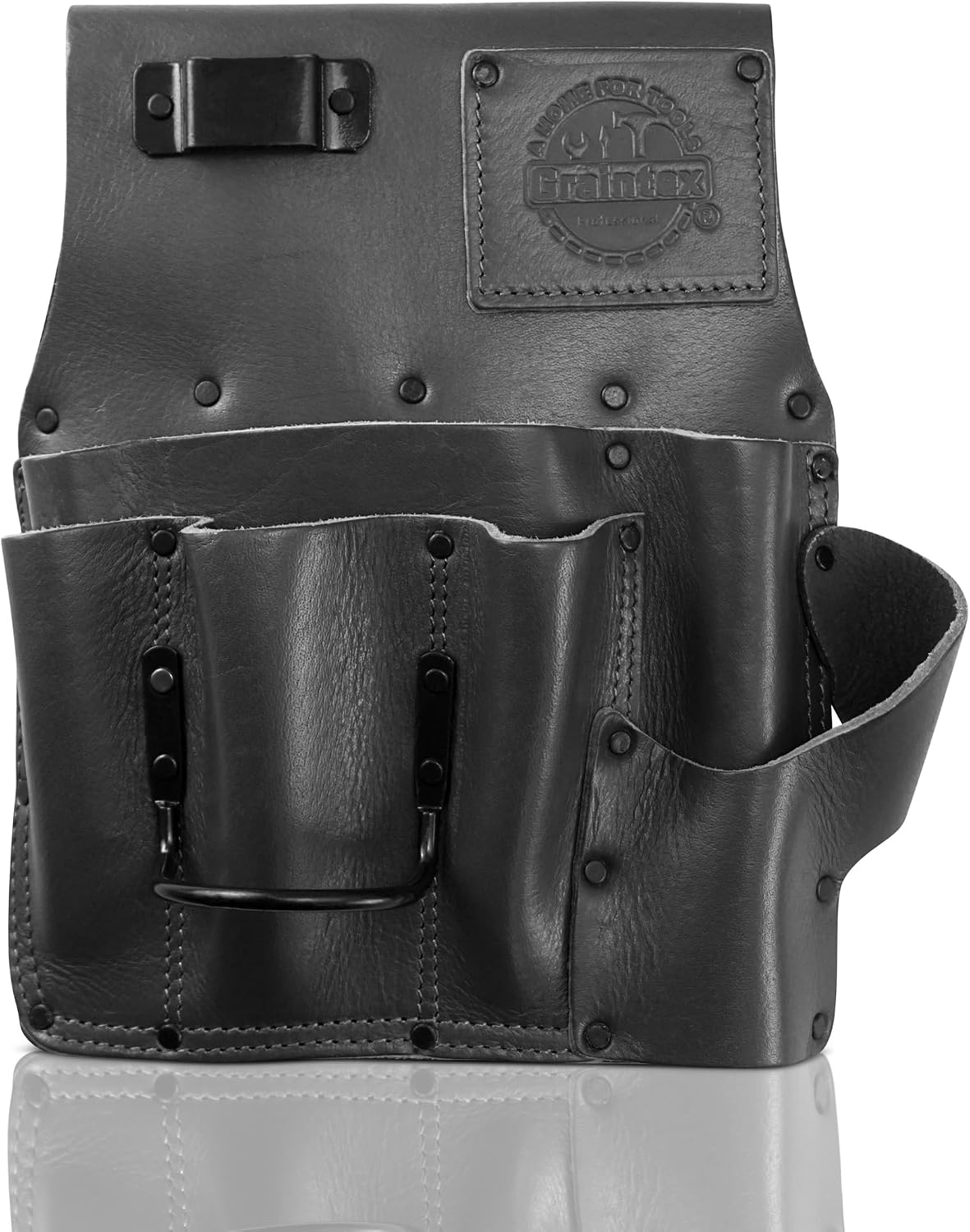Bolsa herramientas yeso zurdo cuero negro soporte martillo