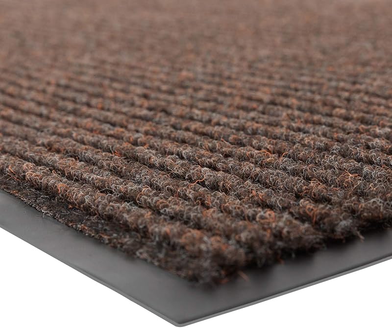 Alfombra entrada 3x10ft cepillo absorbente resistente marrón