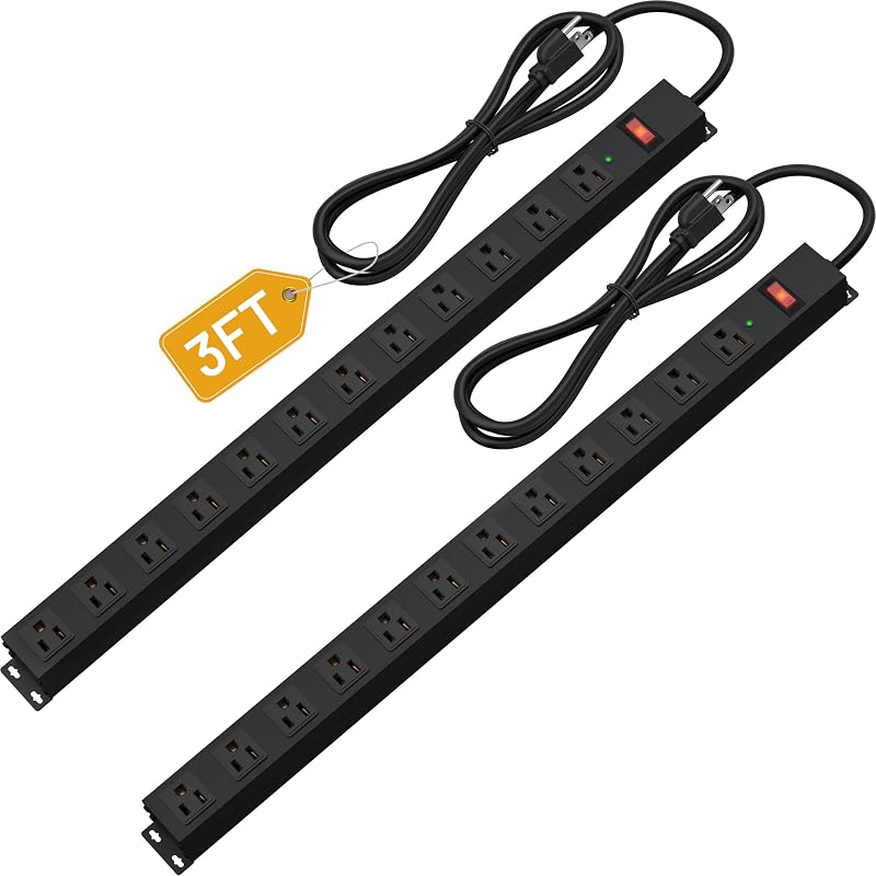 Regleta sobretensión 12 salidas 2100julios 3 ft industrial