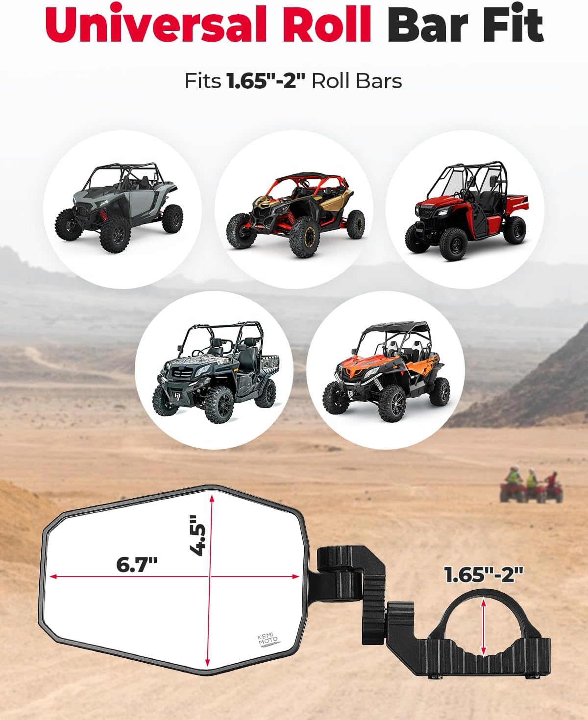 Espejos laterales UTV comp Polaris RZR Can-Am X3