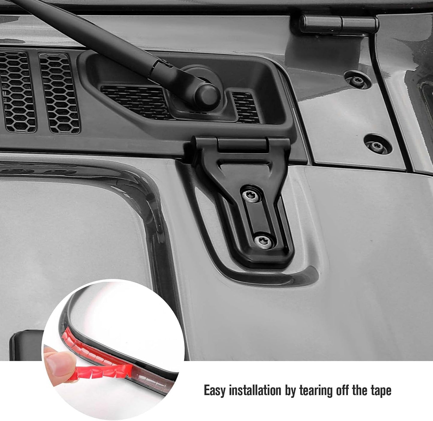 Cubiertas bisagra capó Jeep Wrangler JL JLU 2018-23 negro