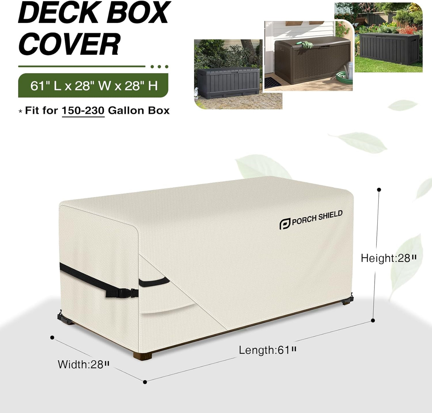 Cubierta impermeable para caja patio 150-230gal