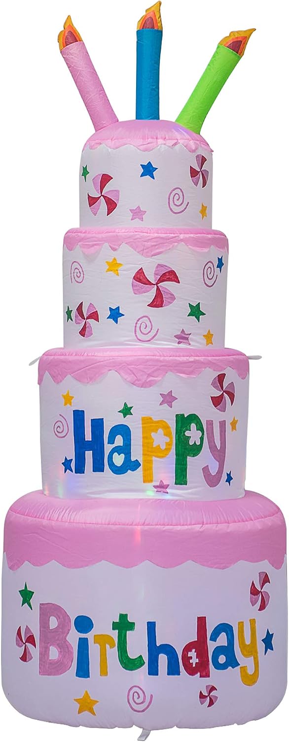 Pastel inflable cumpleaños 6ft para interiores y exteriores