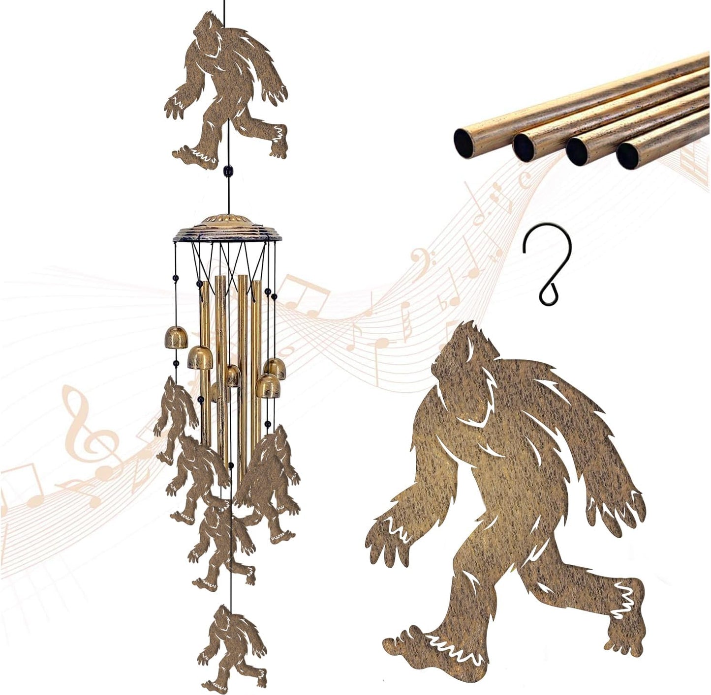 Campanillas viento Bigfoot decoración exterior tono profundo