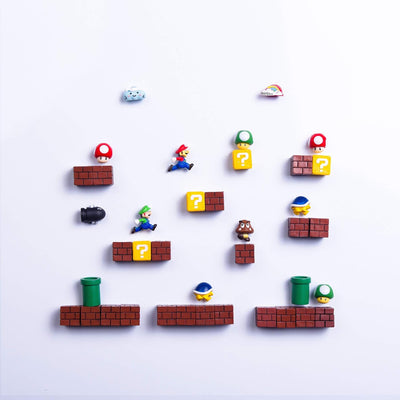39 imanes 3D Super Mario para nevera y pizarra blanca