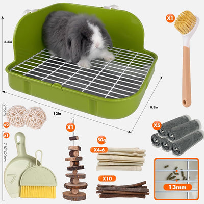 Caja arena cuadrada para animales pequeños verde