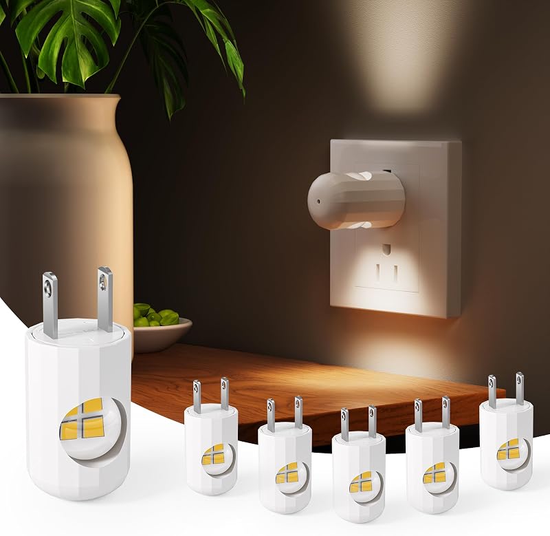 6 Luces LED Nocturnas Pared 2700K Blanco Cálido
