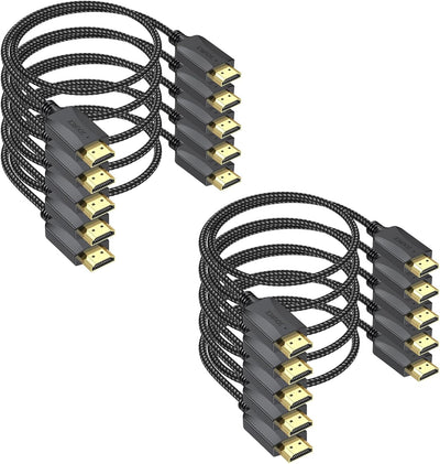 Cable HDMI 2.0 1pie 10pzas trenzado 4K HDR flexible