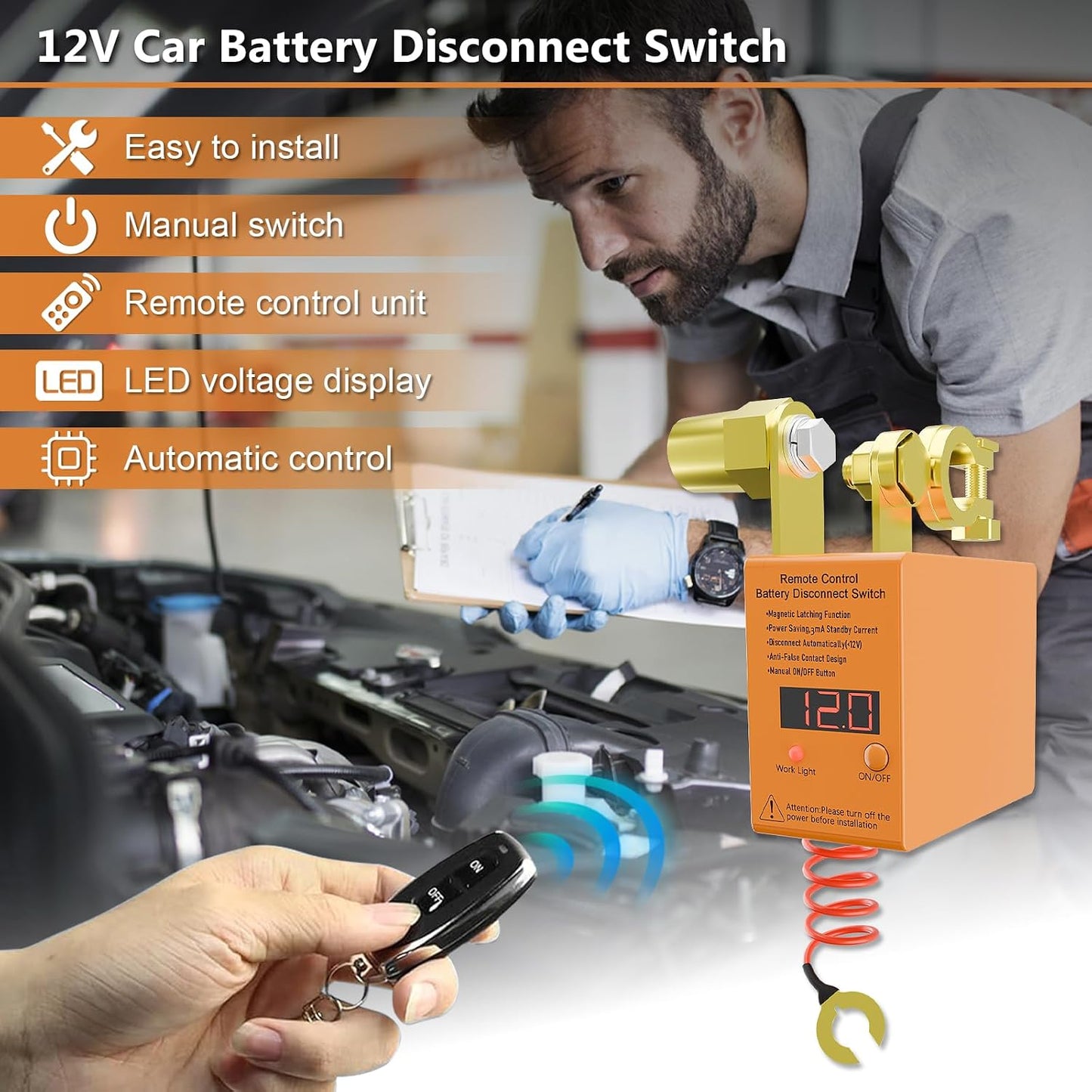 Interruptor apagado batería 12V 240A antirrobo coche