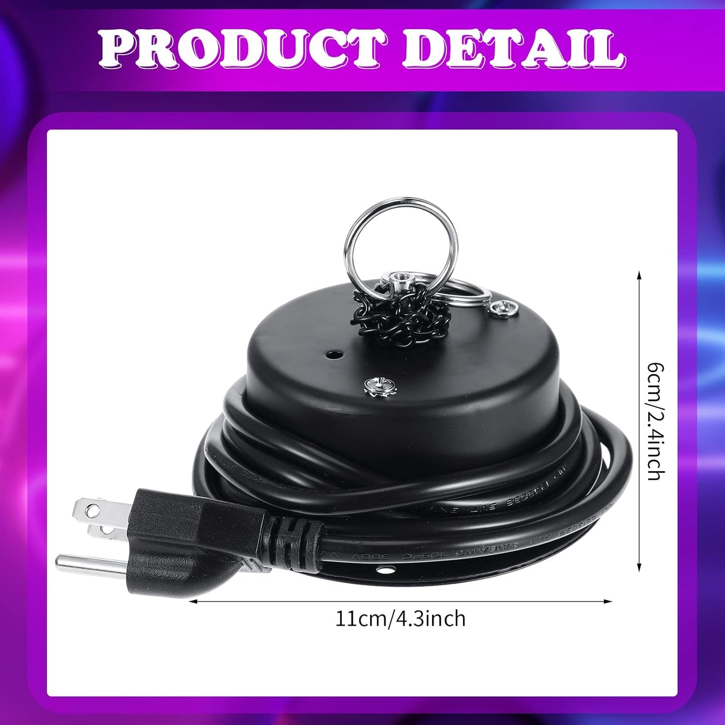 3 Pzas Motor Bola Discoteca 3rpm para 12-16pulg