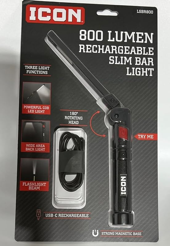 Luz trabajo LED recargable magnética plegable 800lúmenes