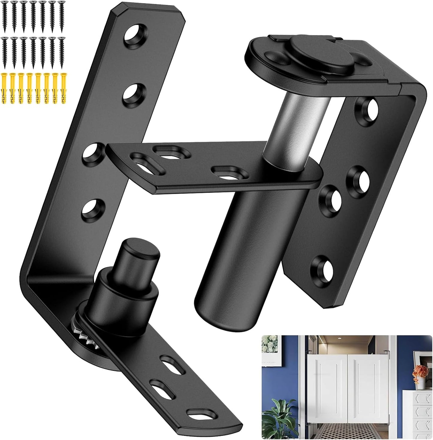 Bisagra puerta oscilante auto cerrante acero inox 304 negro