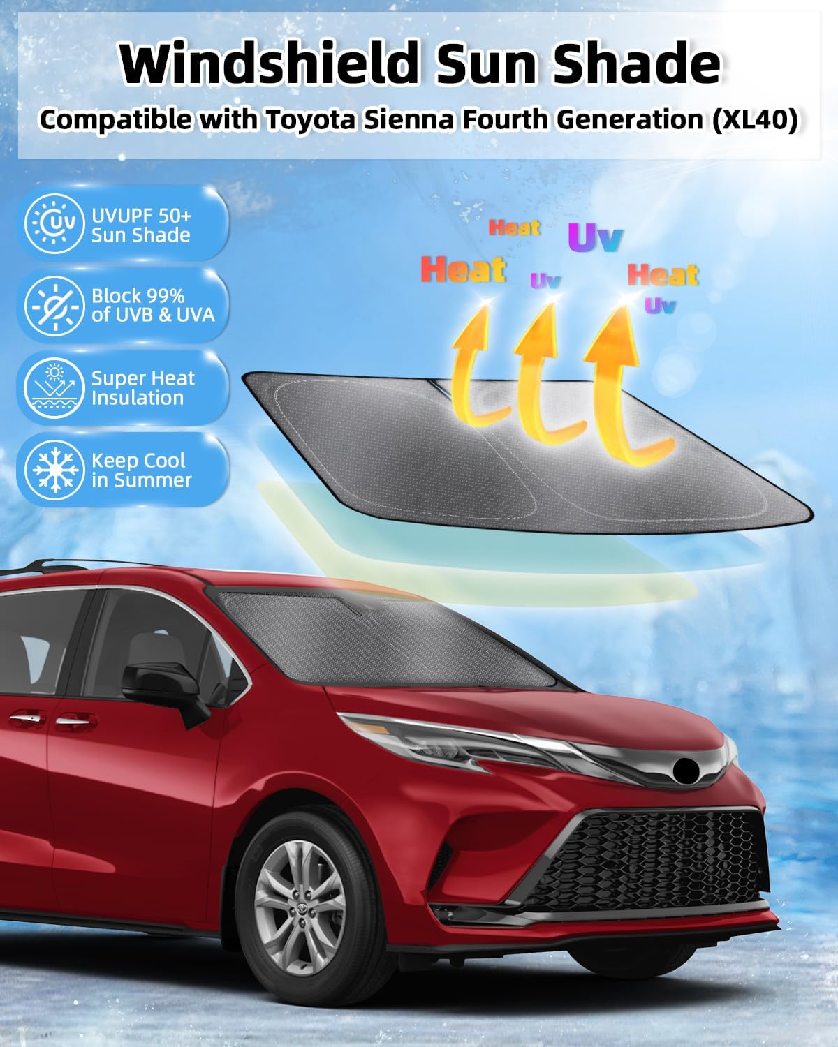 Parasol parabrisas Toyota Sienna 21-26 plegable