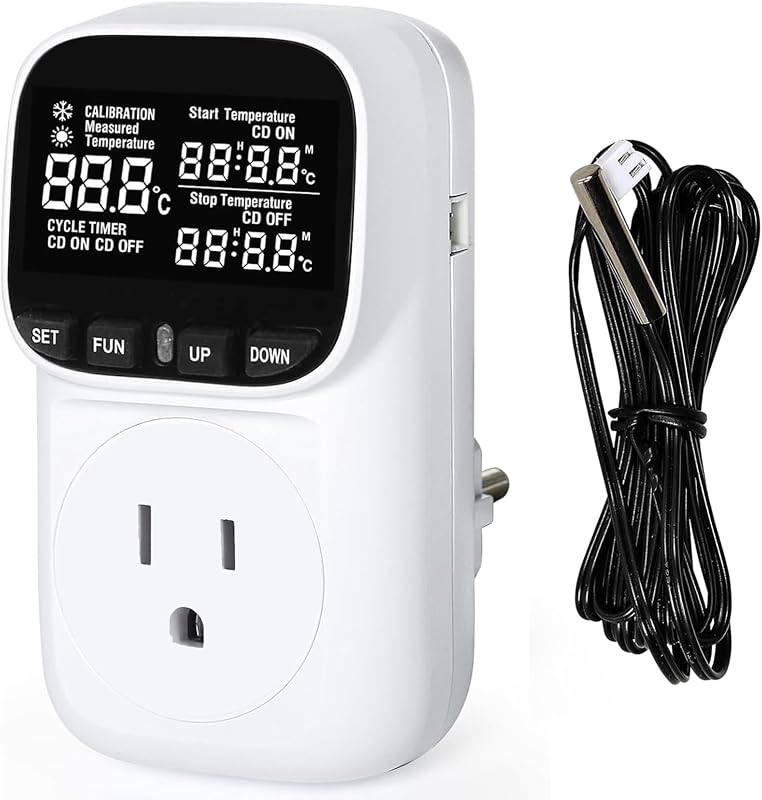 Enchufe termostato digital Fahrenheit 110-120V con sensor