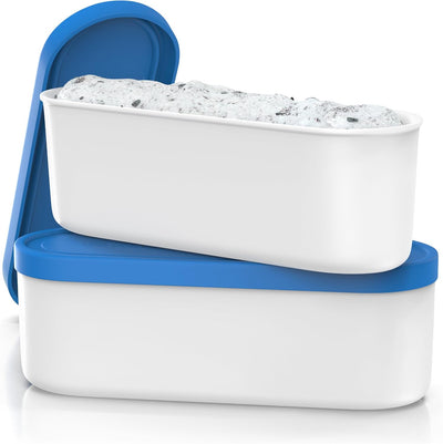 Contenedores helado 2qt set 2 tapas silicona congelador