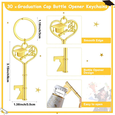 50 Juegos Regalo Graduación 2026 con Tapa Botella y Bolsas Dorado