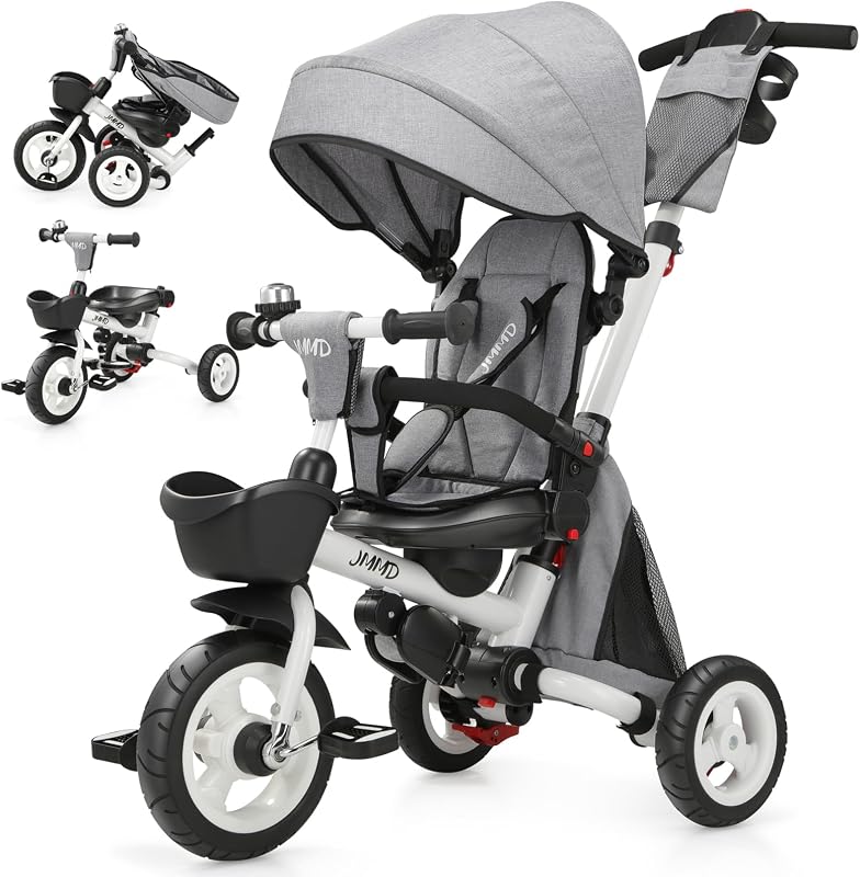 Cochecito triciclo 8en1 plegable asiento giratorio ruedas
