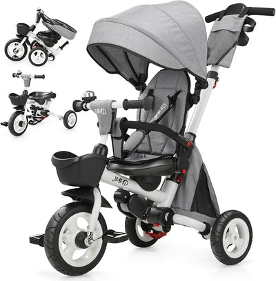 Cochecito triciclo 8en1 plegable asiento giratorio ruedas