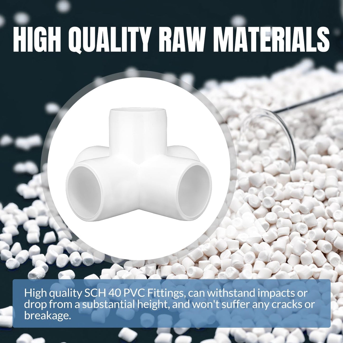 Pack 20 Conectores PVC 1/2pulg 5 Vías para Estantes DIY