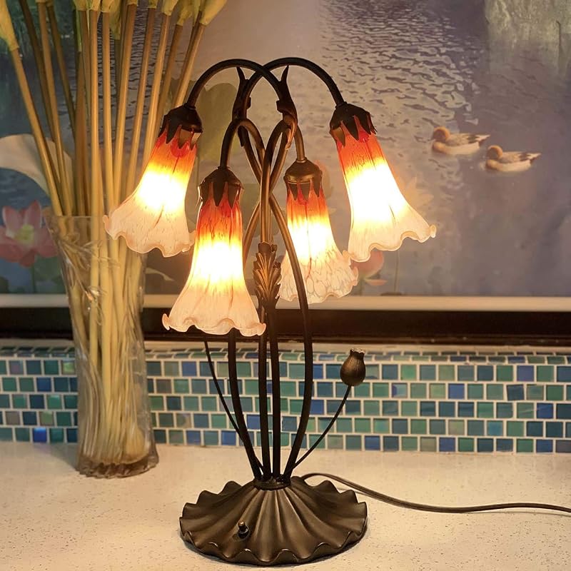 Base lámpara mesa lirio estanque 4 luces