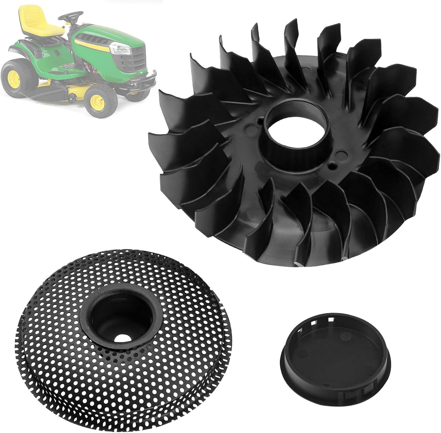 Kit ventilador pantalla volante comp B&S John Deere E100 D100