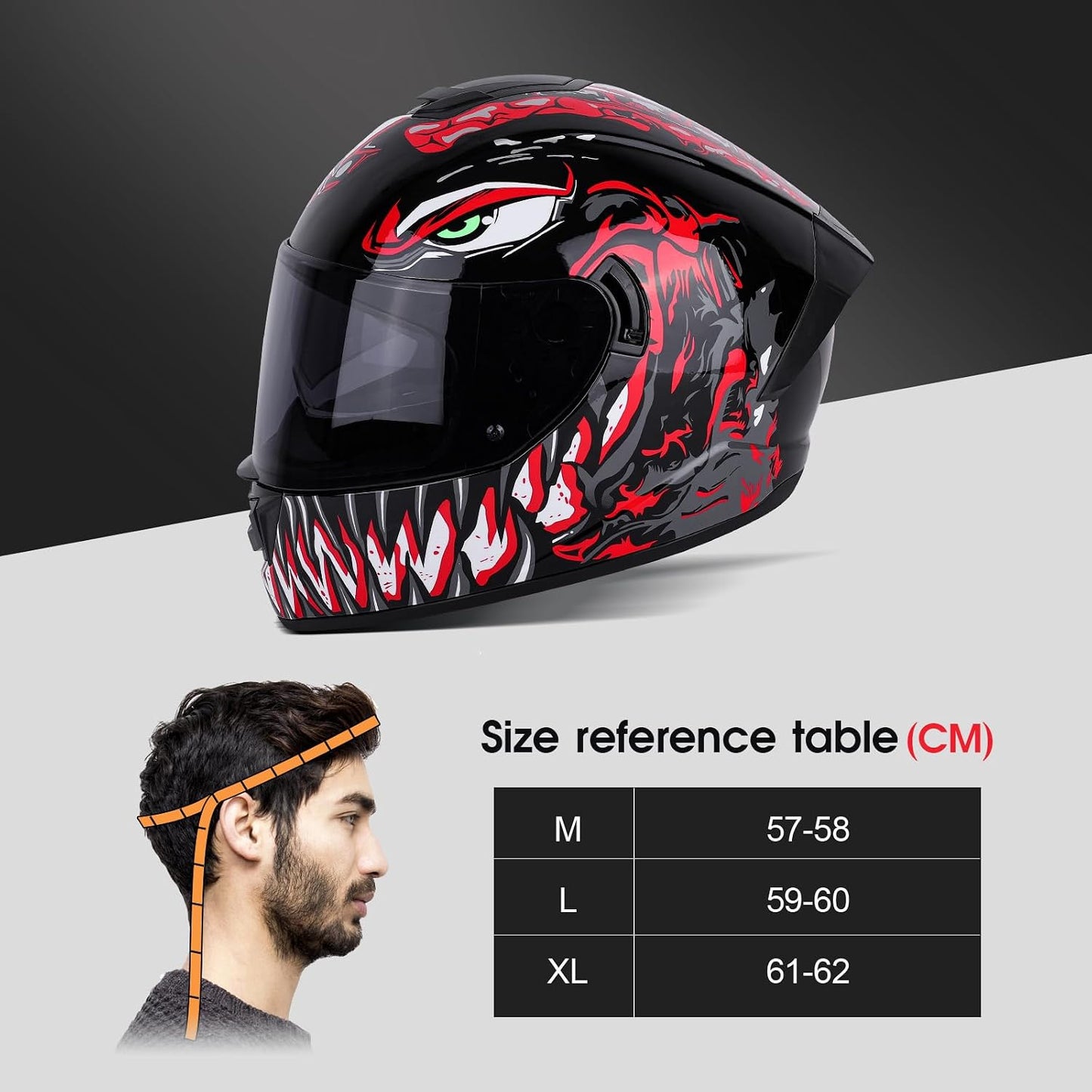 Casco motocicleta cara completa unisex aprobado DOT