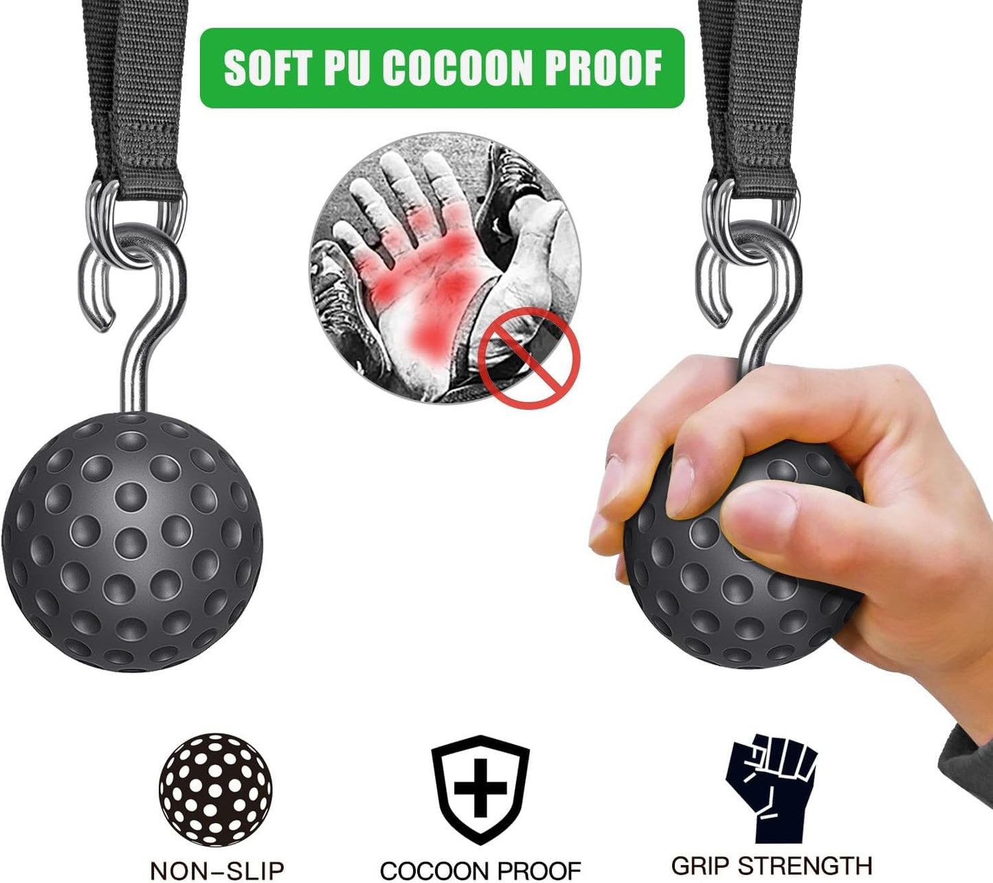 Manoplas antideslizantes para entrenamiento de fuerza y muslos