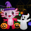 Decoración inflable axolote con luces LED Halloween