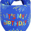 Bandana azul cumpleaños perro extra grande reversible